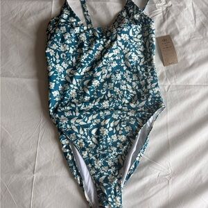 Albion Blue Floral One Piece